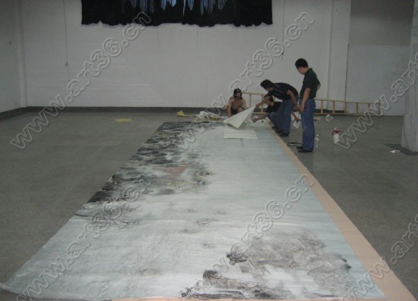 上海裱画-现场裱大画